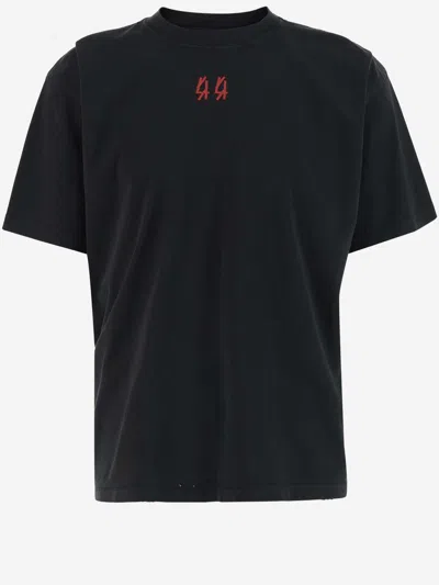 Shop 44 Label Group Cotton T Shirt With Logo In Black