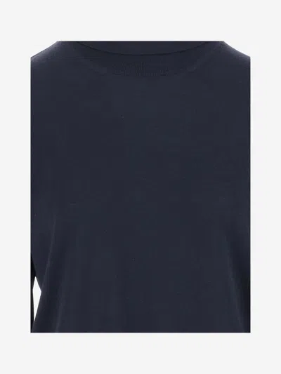 Jil Sander Blue High-neck Pullover In Blue