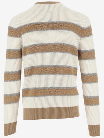 Malo Cashmere Sweater With Striped Pattern In Red