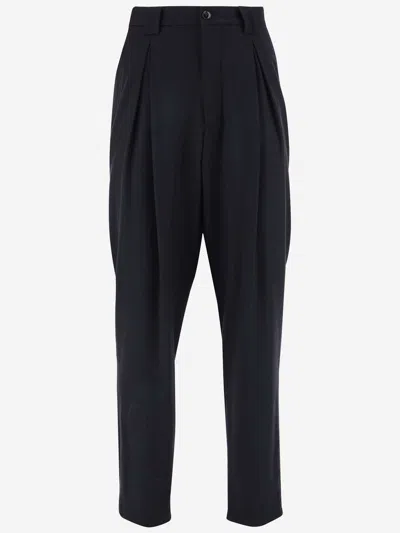 Shop Giorgio Armani Cotton Pants In Black