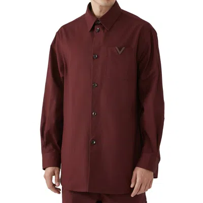 Valentino Garavani Cotton Shirt Jacket In Red
