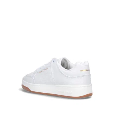 Shop Saint Laurent Leather Sneakers In White