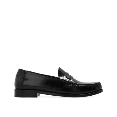 Saint Laurent Le Loafer Loafers In Polished Wrinkled Leather In Black