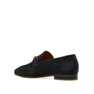 Gucci Paride Black Loafers With Web And Horsebit Detail In Leather Man In Black