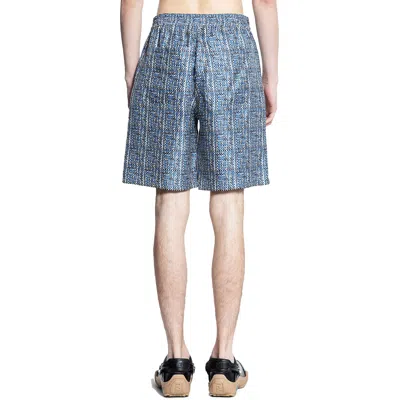 Fendi Short Trousers In Blue Ff Silk In Blue