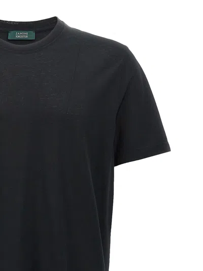 Zanone Jersey Crew Neck T-shirt In Black