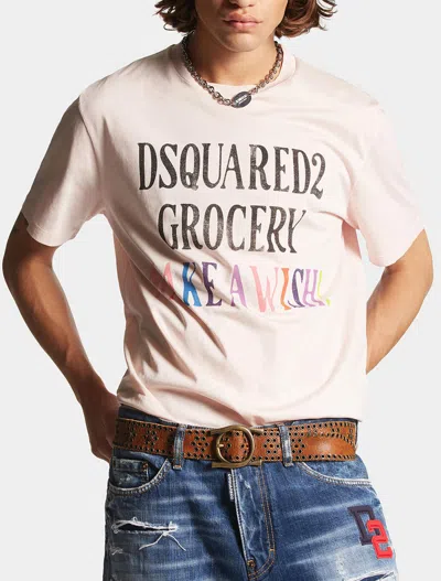 Shop Dsquared2 T Shirts And Polos In Baby Pink