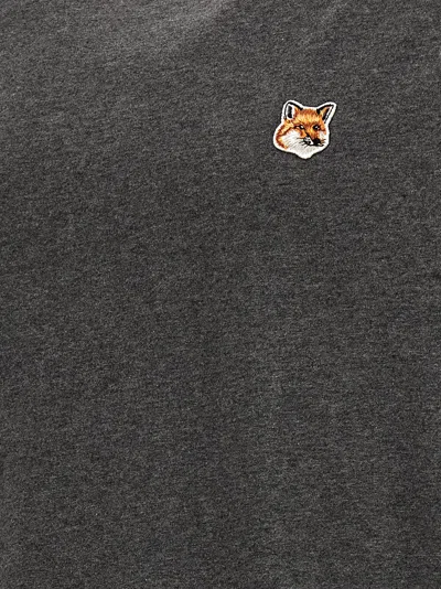 Shop Maison Kitsuné Maison Kitsune 'fox Head' T Shirt In Gray