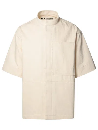 Shop Jil Sander Ivory Cotton Shirt