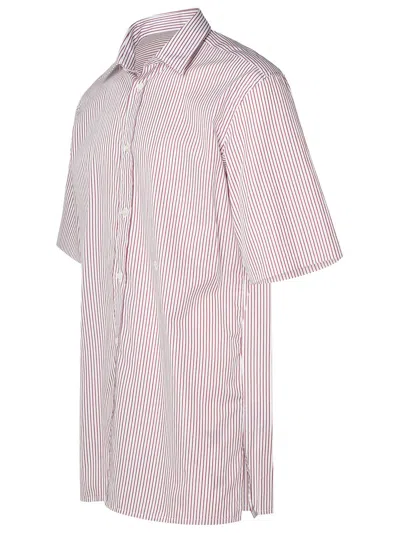 Shop Maison Margiela Two Tone Cotton Shirt In Pink