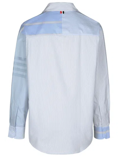 Thom Browne 4 Bar Light Blue Cotton Shirt In Light Blue