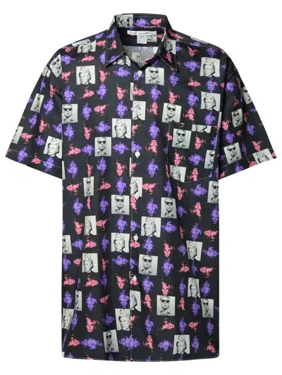 Shop Comme Des Garçons Shirt 'andy Warhol' Black Cotton Shirt