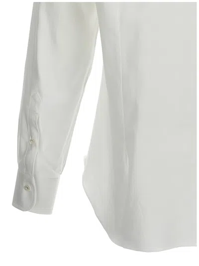 Barba Napoli Tailored Cotton Shirt Buttoned Cuffs In White
