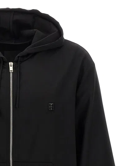 Givenchy Wool Hoodie Sweatshirt Black In Black