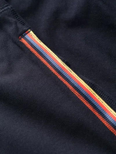 Paul Smith Cotton Lounge Trousers Ribbed Ankles In Blue
