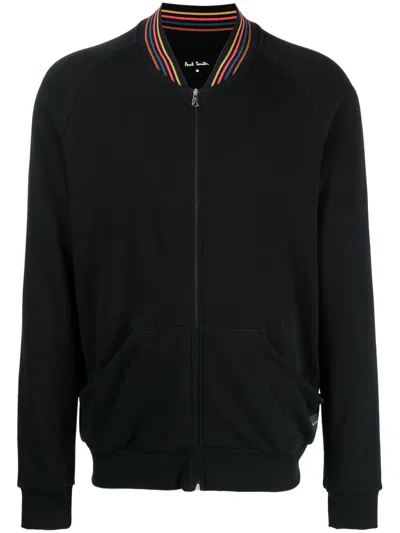 Paul Smith Signature Stripe Cotton Sweatshirt In Black