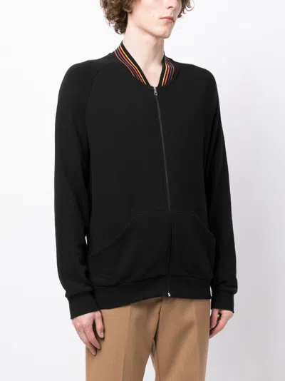 Paul Smith Signature Stripe Cotton Sweatshirt In Black