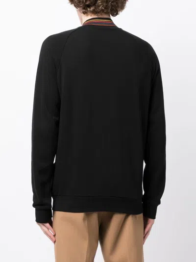 Paul Smith Signature Stripe Cotton Sweatshirt In Black