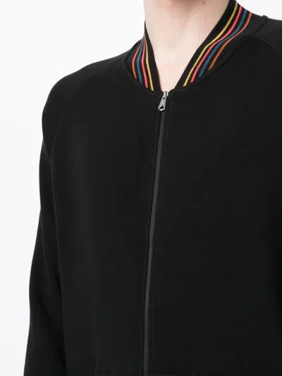 Paul Smith Signature Stripe Cotton Sweatshirt In Black