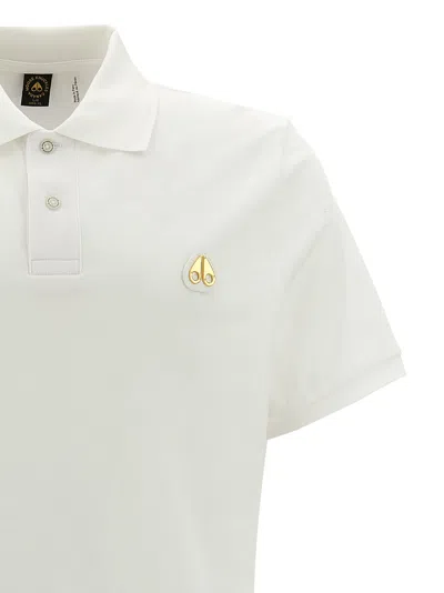 Moose Knuckles "everett Gold" Polo Shirt In White