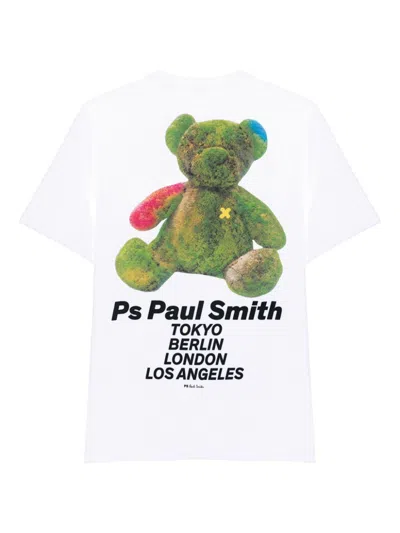 Shop Ps By Paul Smith Teddy Cotton T Shirt In White