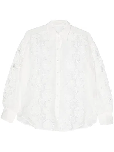 Shop Zimmermann Lace Trim Detail Shirt In White