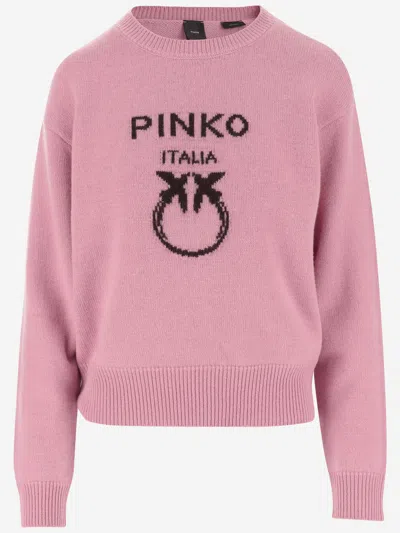 Shop Pinko Wool Sweater With Logo