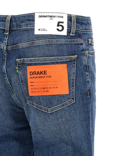 Department Five Straight Leg Stonewashed Denim Jeans With Classic Fit In Blue