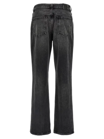Haikure 'korea' Grey Jeans With Faded Effect And Logo Patch On The Back In Black
