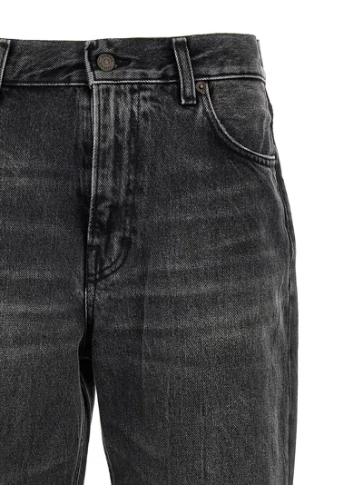 Haikure 'korea' Grey Jeans With Faded Effect And Logo Patch On The Back In Black