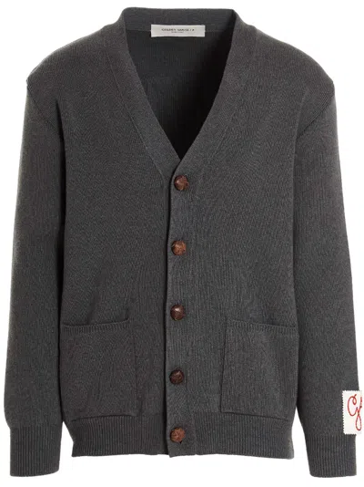 Golden Goose Cotton V-necked Cardigan In Gray