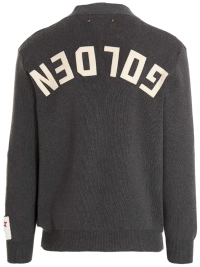 Golden Goose Cotton V-necked Cardigan In Gray
