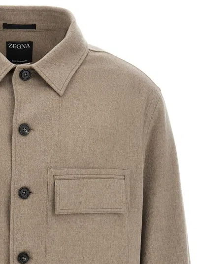 Shop Zegna Cashmere Shirt In Beige