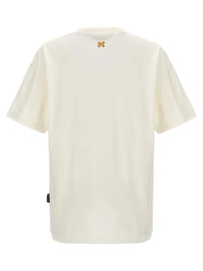 Shop Palm Angels 'burning Monogram' T Shirt In White