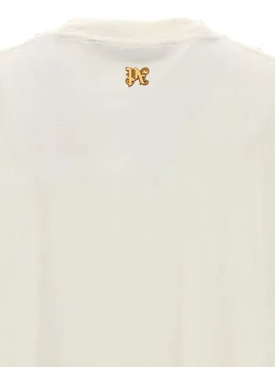 Shop Palm Angels 'burning Monogram' T Shirt In White