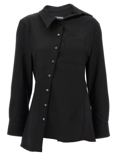 Jacquemus La Chemise Pablo Shirt And Blouse Black In Black