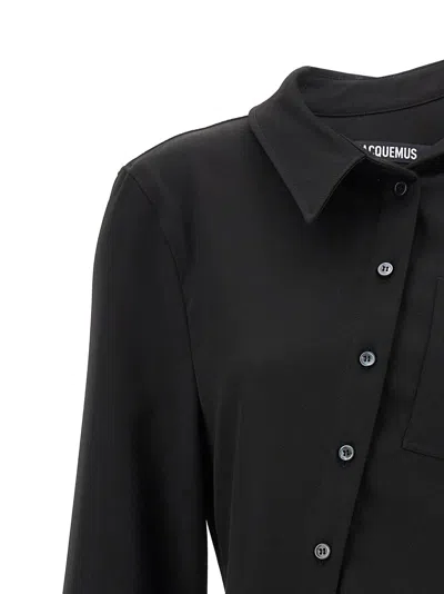 Jacquemus La Chemise Pablo Shirt And Blouse Black In Black