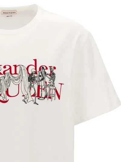 Shop Alexander Mcqueen Embroidery Logo Print T Shirt In White