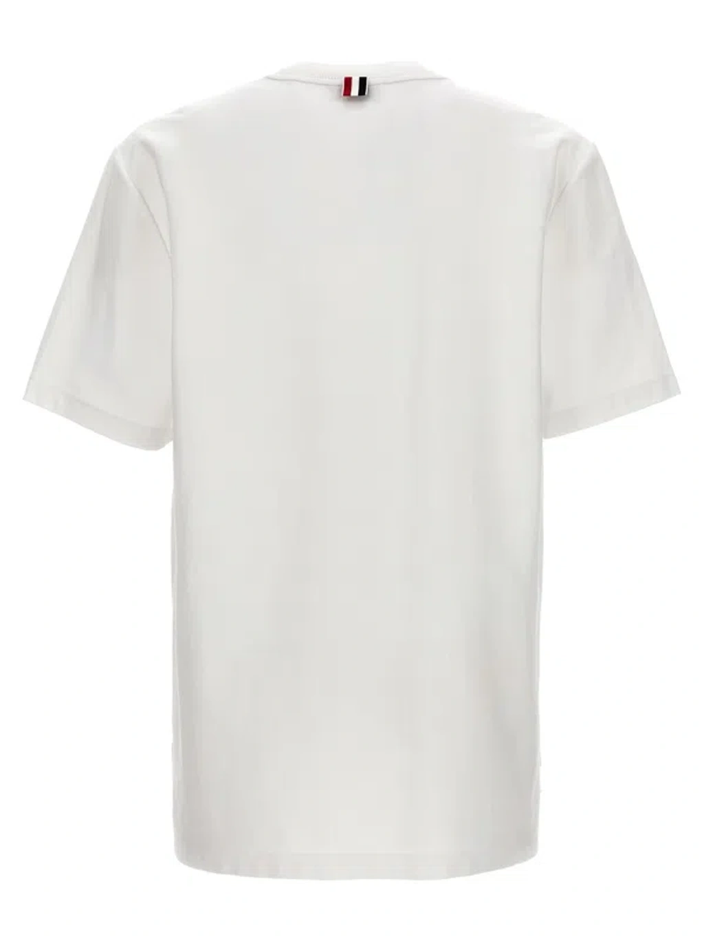 Thom Browne Rwb Stripe Cotton T-shirt In White | ModeSens
