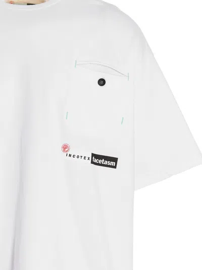 Incotex Red X Facetasm Logo Printed T-shirt In 白色的