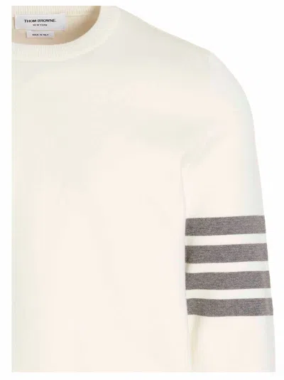 Shop Thom Browne '4 Bar' Sweater In White