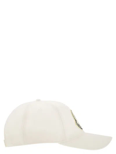 Moncler Men Baseball Cap With Logo In White