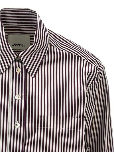 Isabel Marant 'fleora' Cropped Shirt In Bordeaux
