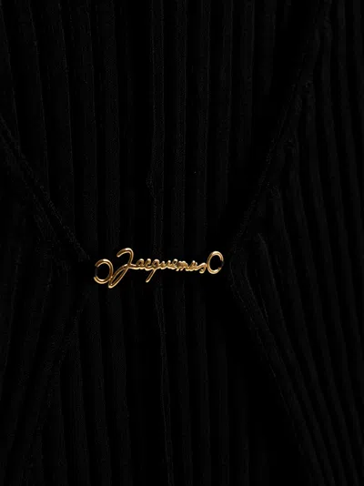 Jacquemus La Maille Pralu Longue Black Cardigan Women In Black