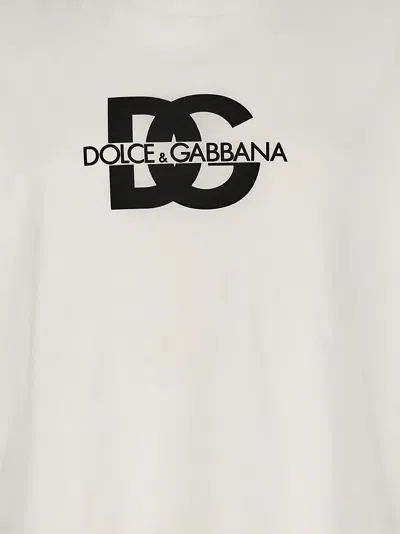 Dolce & Gabbana Bold Logo Print Crewneck T-shirt In White/black