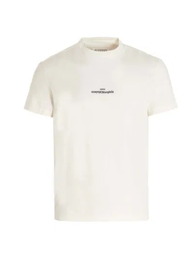 Maison Margiela Distorted Logo T-shirt In White