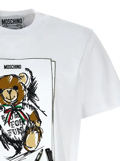 Shop Moschino 'teddy' T Shirt In White