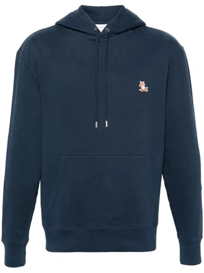 Maison Kitsuné Maison Kitsune Chillax Fox Hooded Sweatshirt In Blue