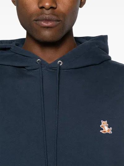 Maison Kitsuné Maison Kitsune Chillax Fox Hooded Sweatshirt In Blue