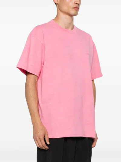 Shop Carhartt Wip Pre Duster Script Cotton T Shirt In Pink